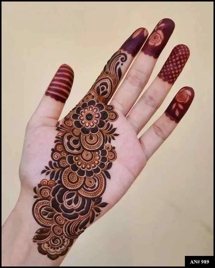 front full hand mehndi design