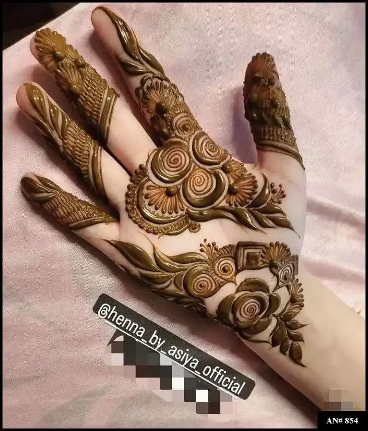 front full hand mehndi design