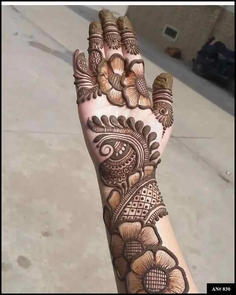 front full hand mehndi design