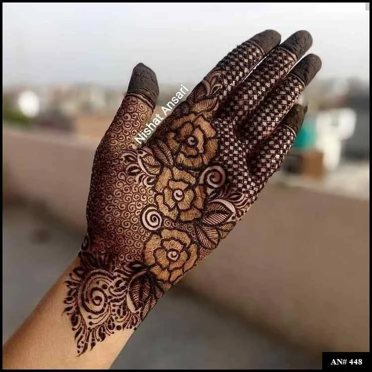 front full hand mehndi design