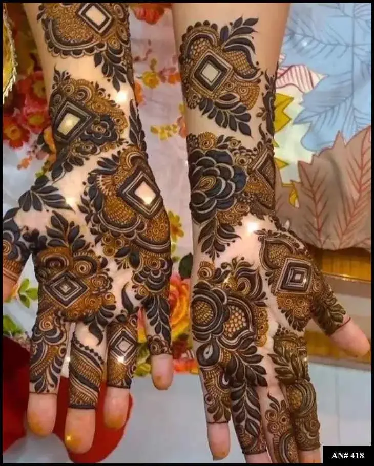front full hand mehndi design