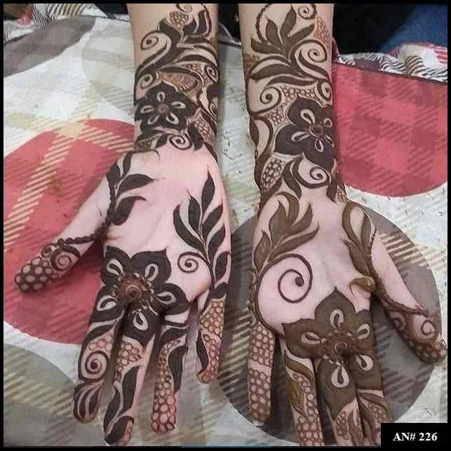 front full hand mehndi design