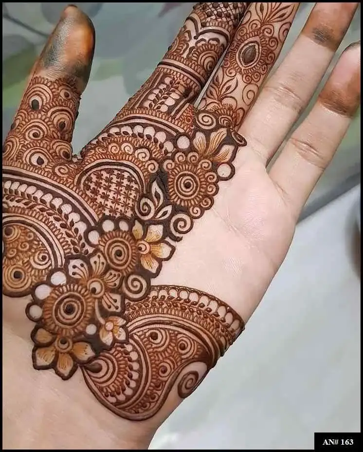 front full hand mehndi design