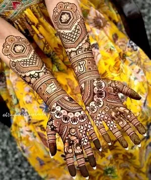 front full hand mehndi design