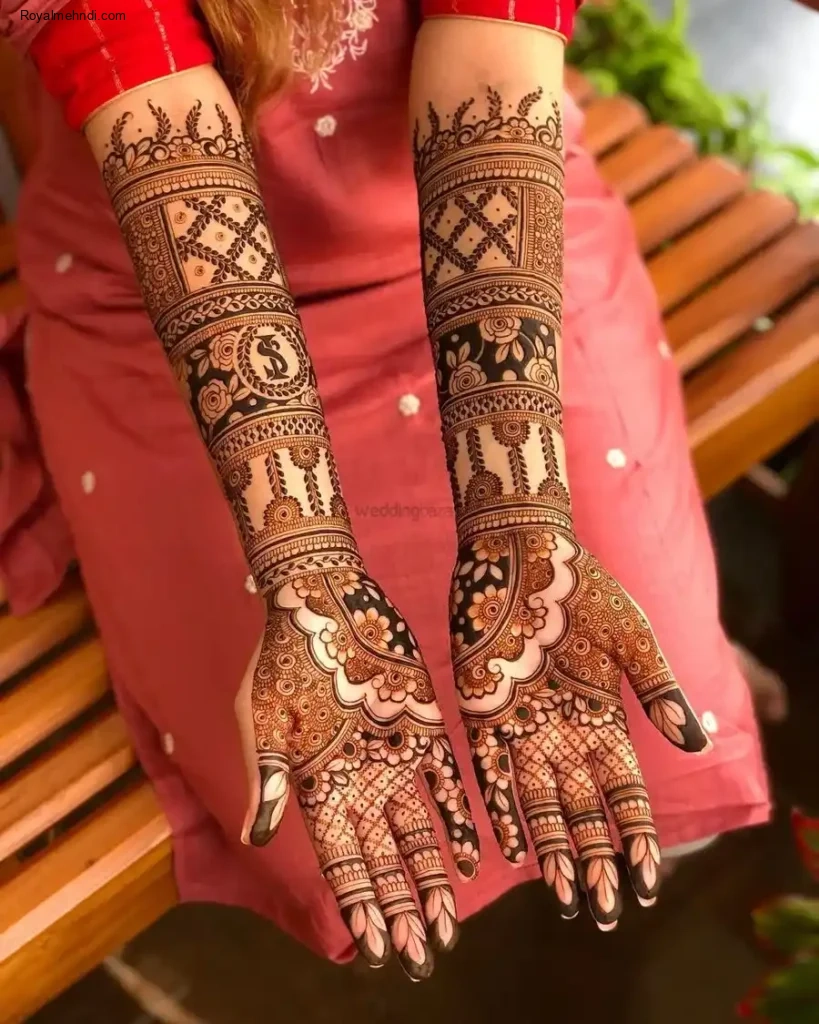 front full hand mehndi design