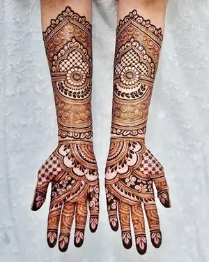 front full hand mehndi design