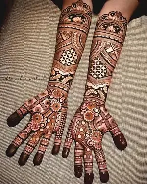 front full hand mehndi design