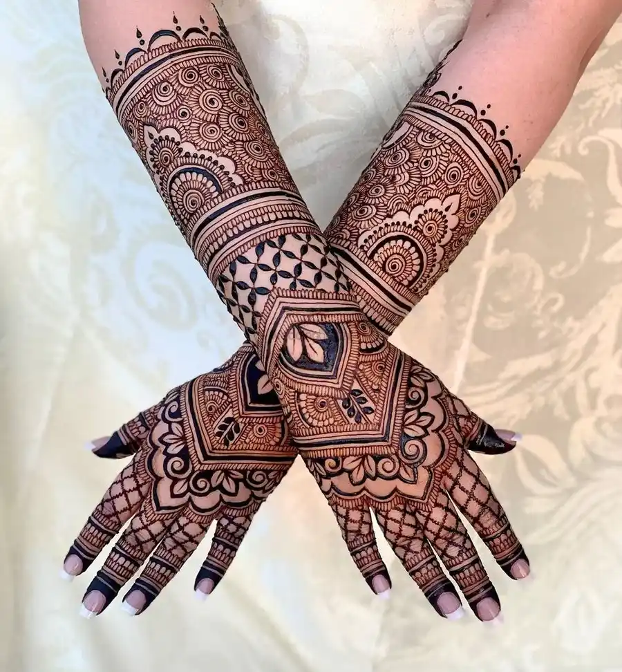 front full hand mehndi design