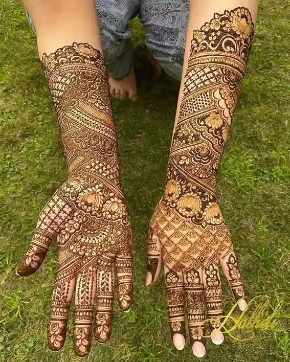 front full hand mehndi design