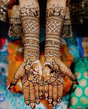 front full hand mehndi design