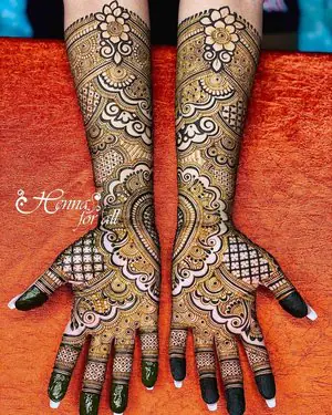 front full hand mehndi design