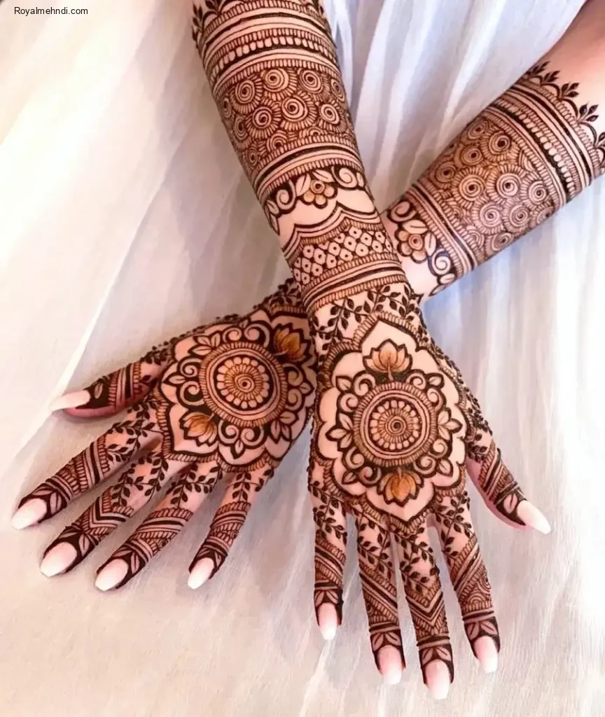front full hand mehndi design