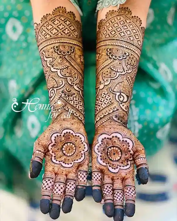 front full hand mehndi design