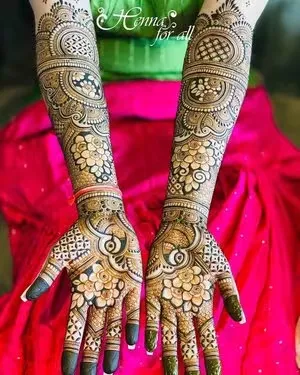 front full hand mehndi design