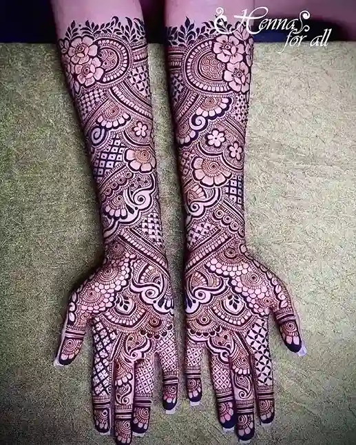 front full hand mehndi design