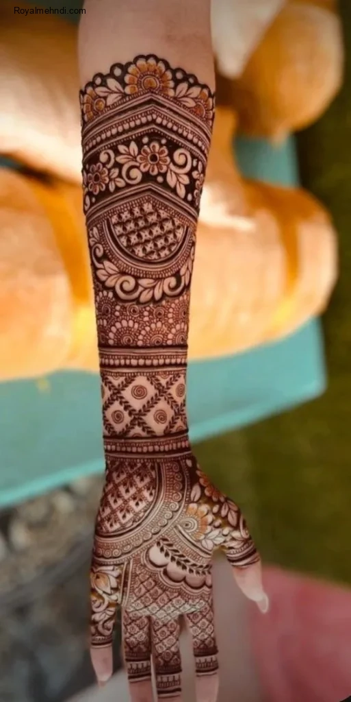 front full hand mehndi design