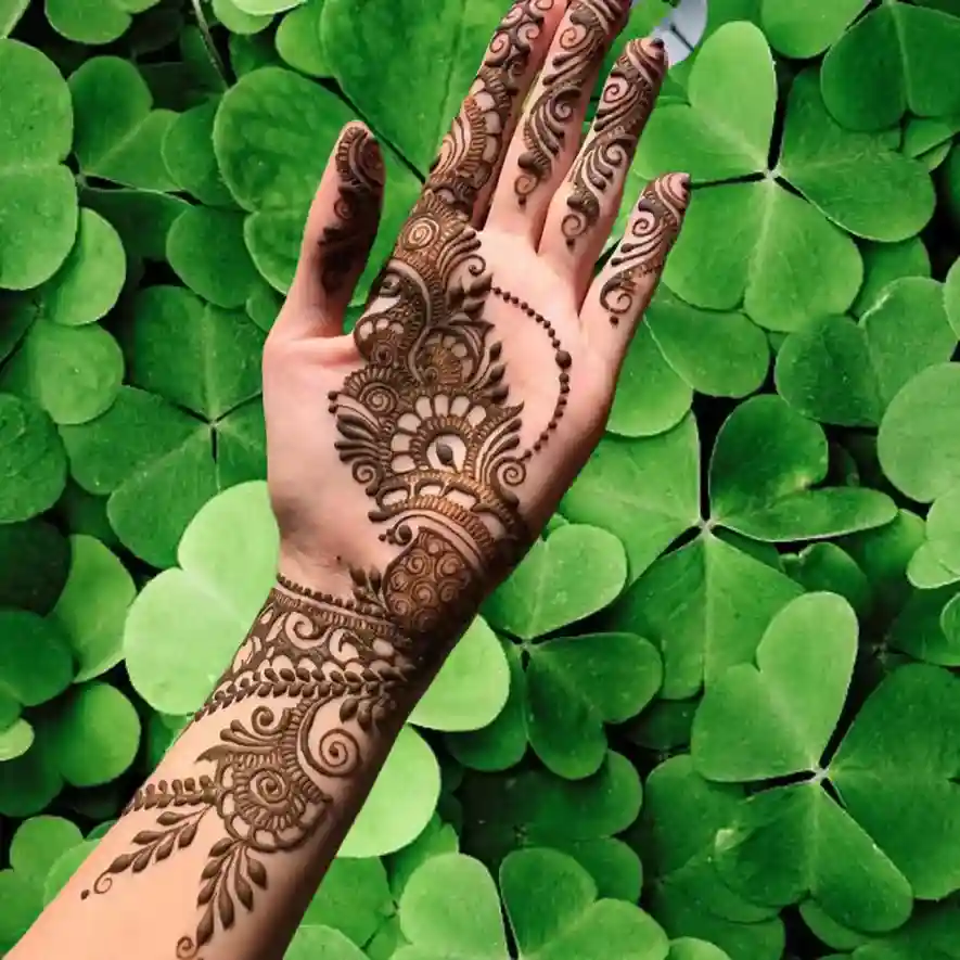 front full hand mehndi design