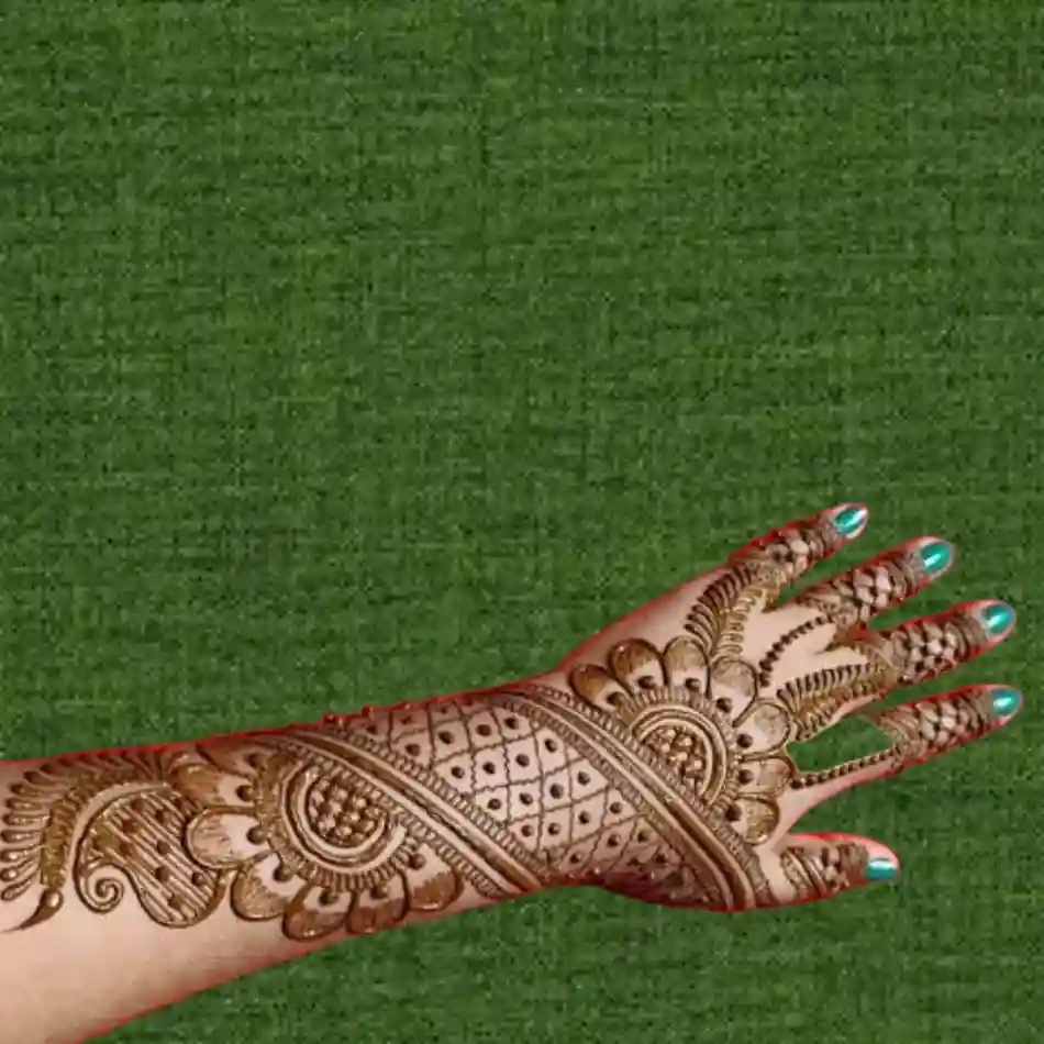 front full hand mehndi design
