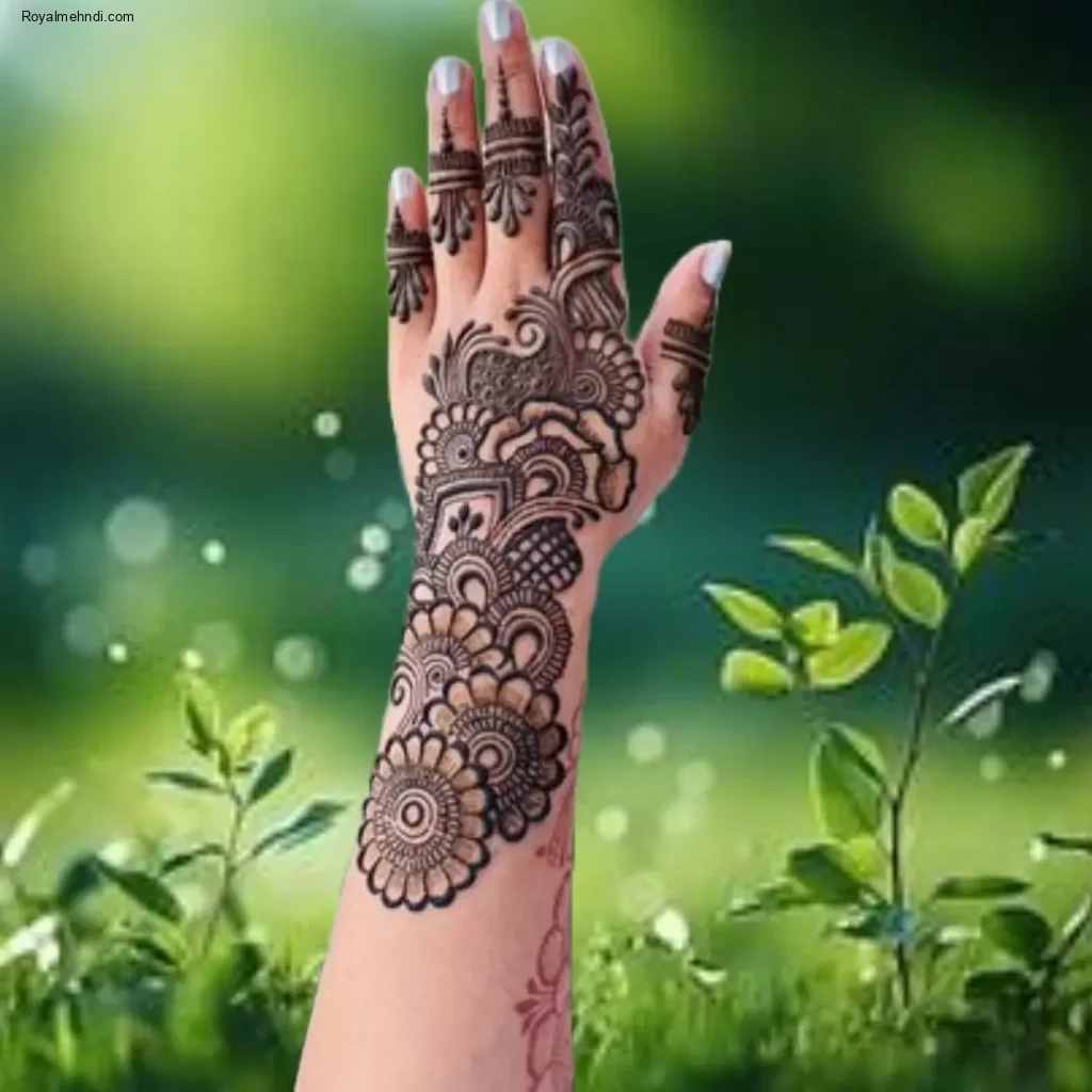 front full hand mehndi design