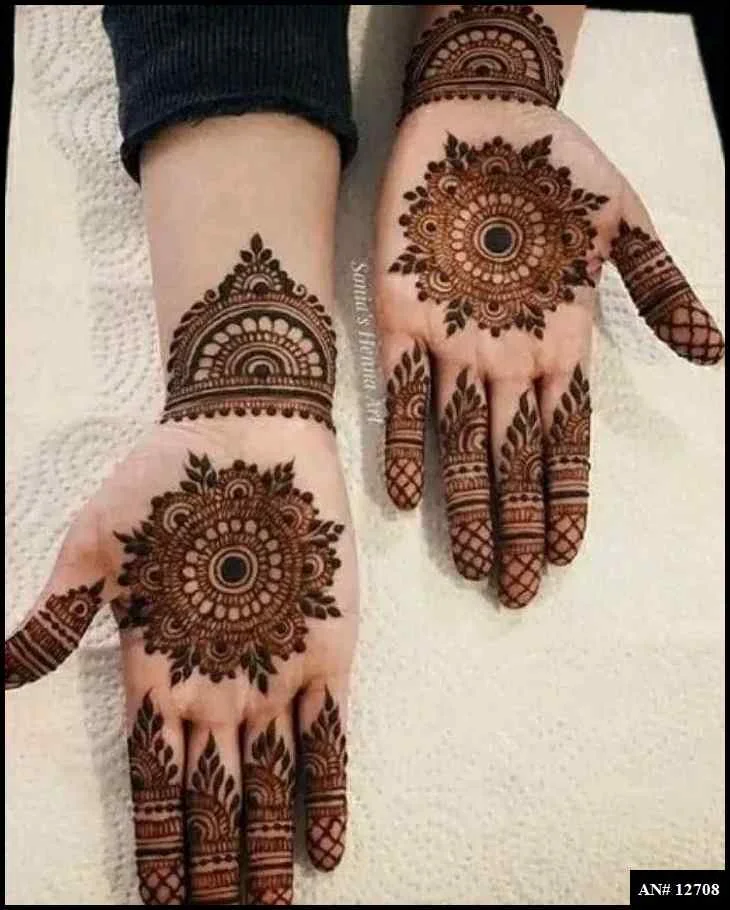 front full hand mehndi design