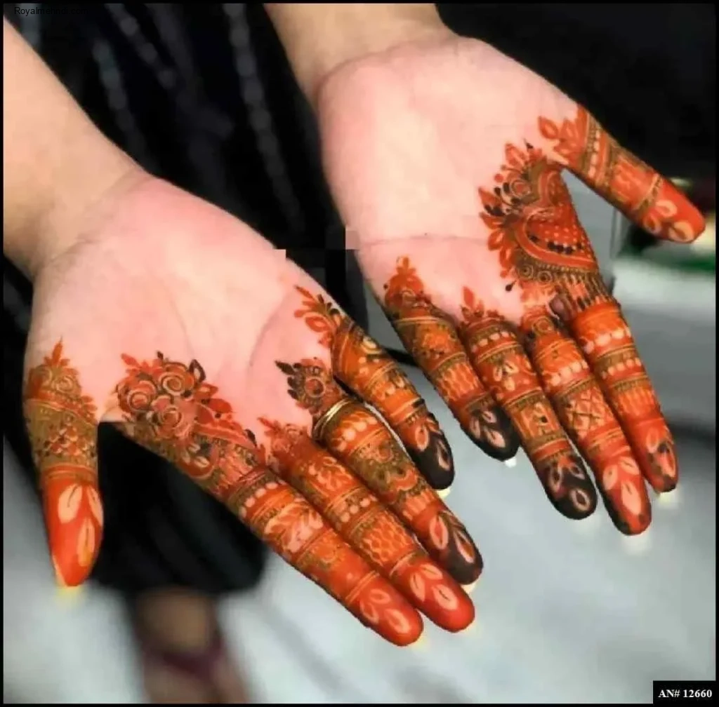front full hand mehndi design