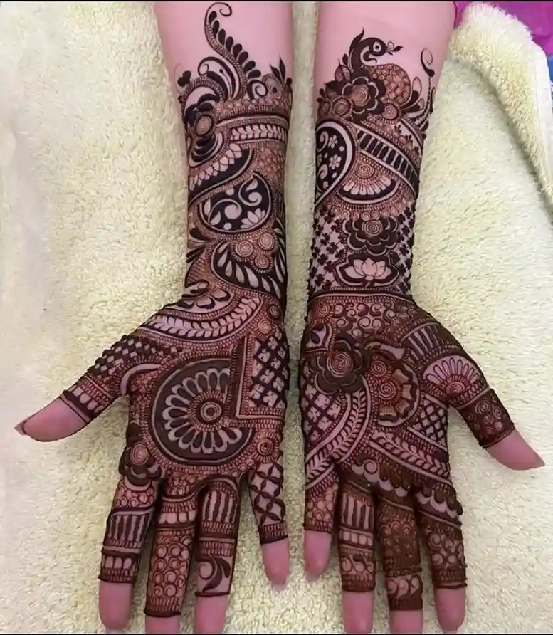 front full hand mehndi design