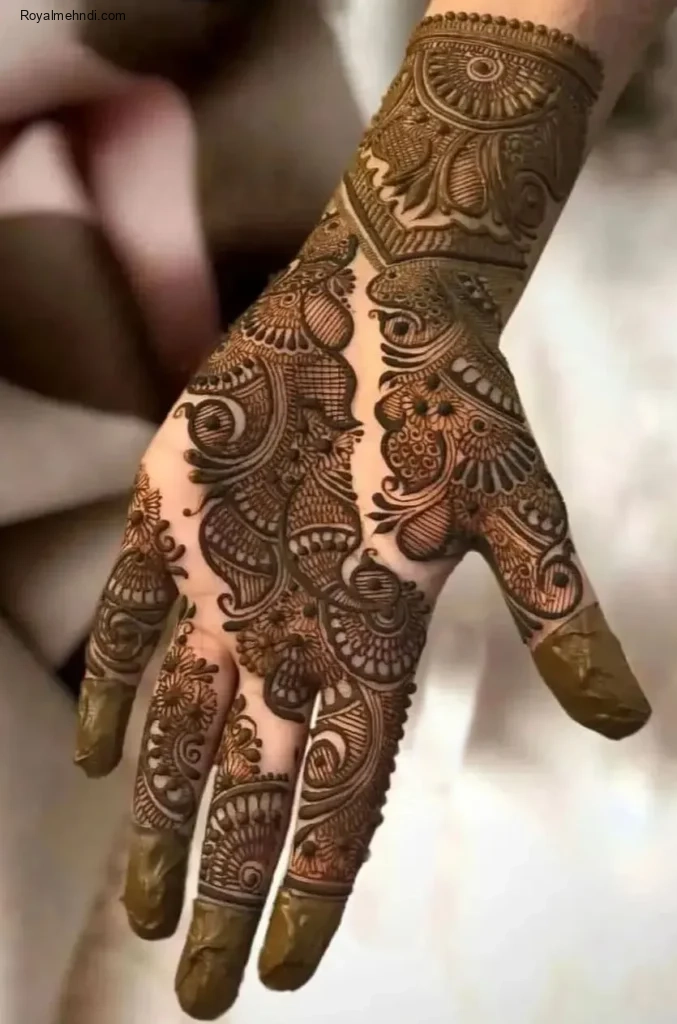 front full hand mehndi design