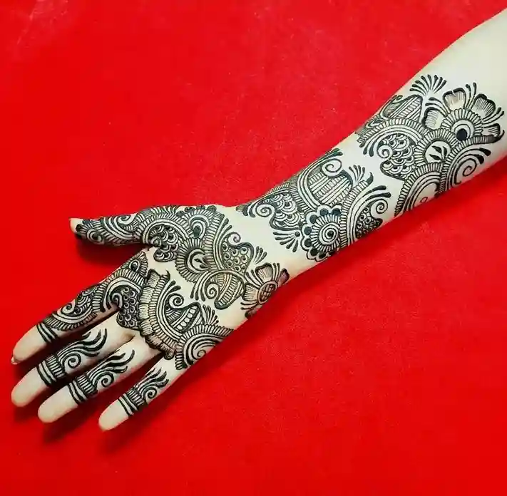 front full hand mehndi design