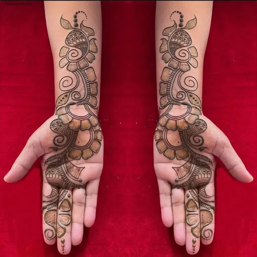 front full hand mehndi design