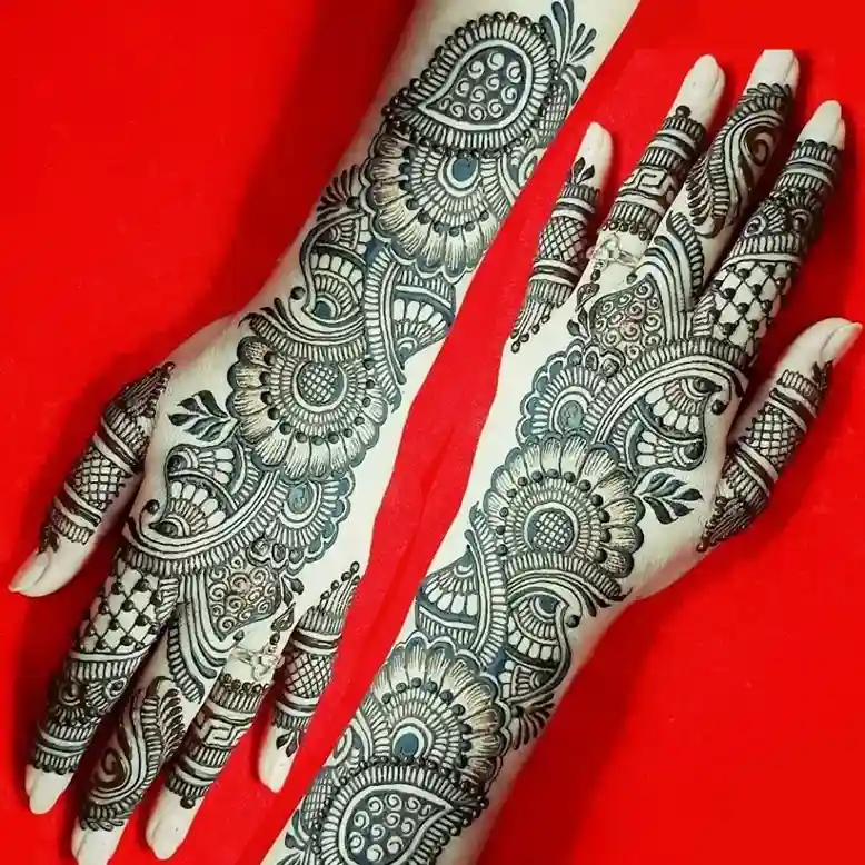 front full hand mehndi design
