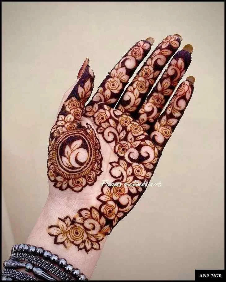 front full hand mehndi design