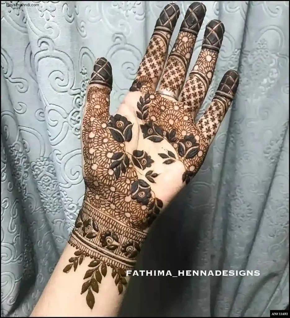 front full hand mehndi design