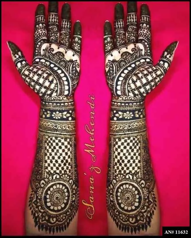 front full hand mehndi design
