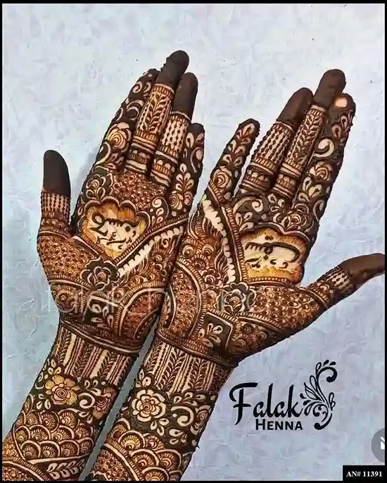 front full hand mehndi design