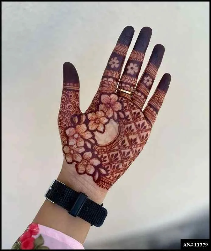 front full hand mehndi design