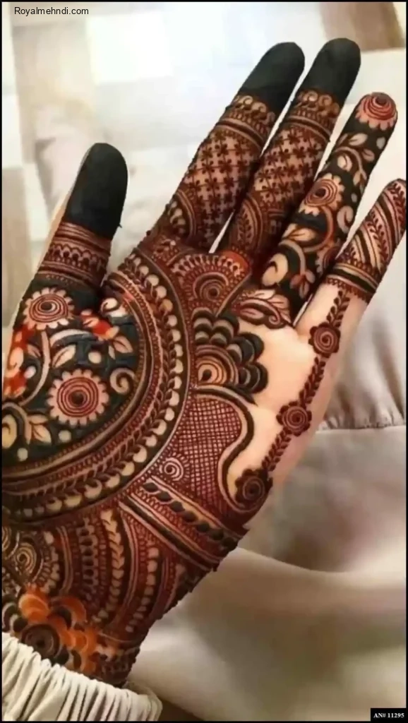 front full hand mehndi design