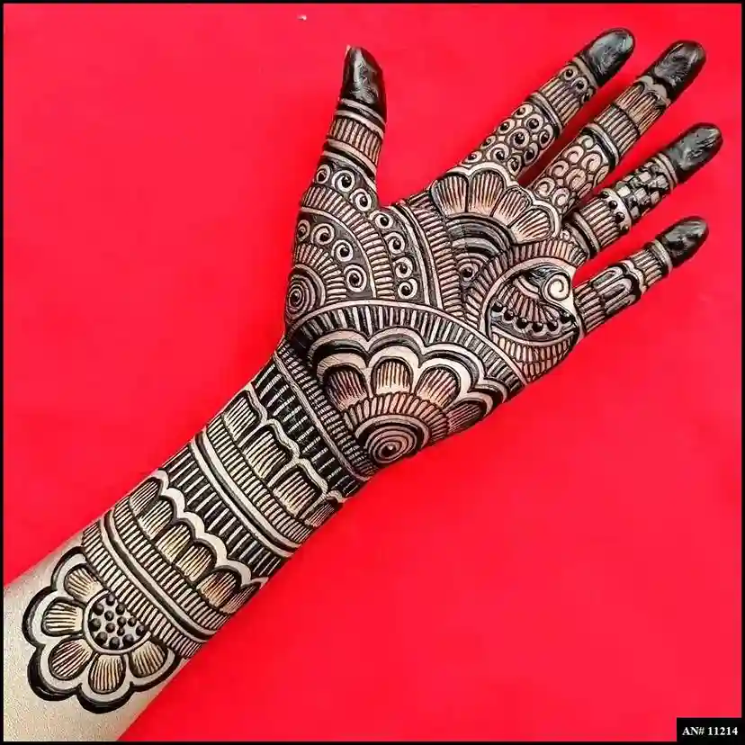 front full hand mehndi design