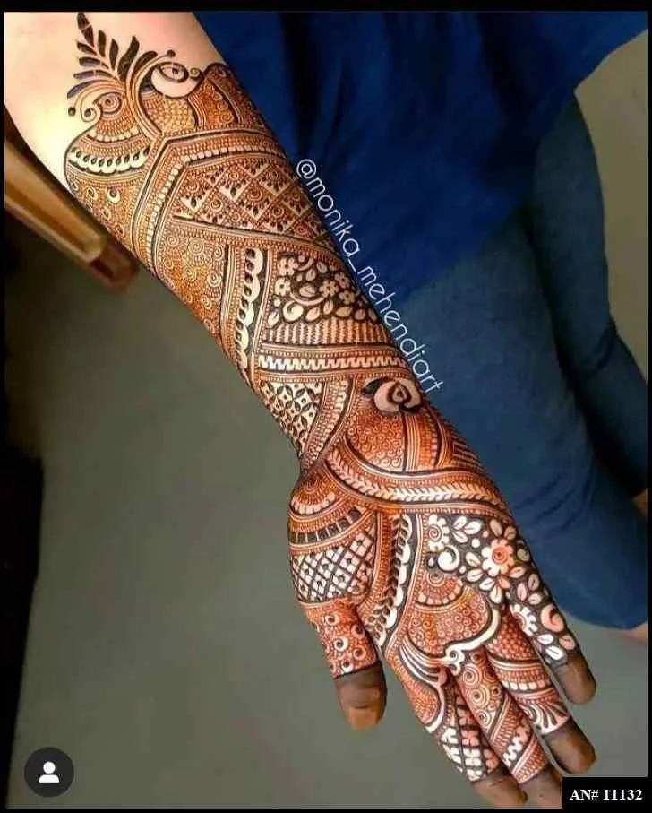 front full hand mehndi design