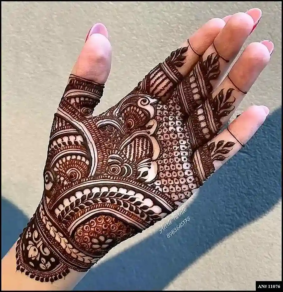 front full hand mehndi design