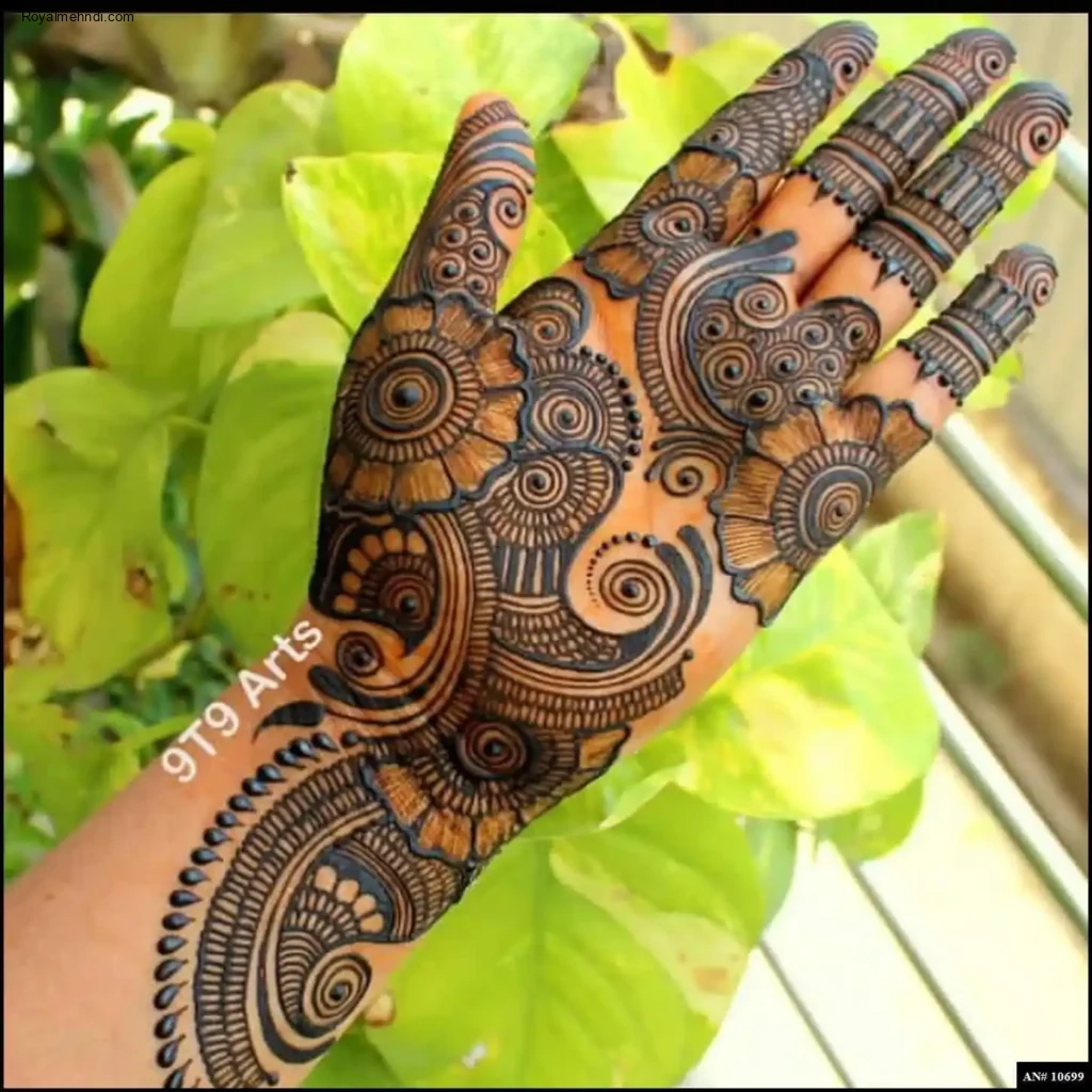 front full hand mehndi design
