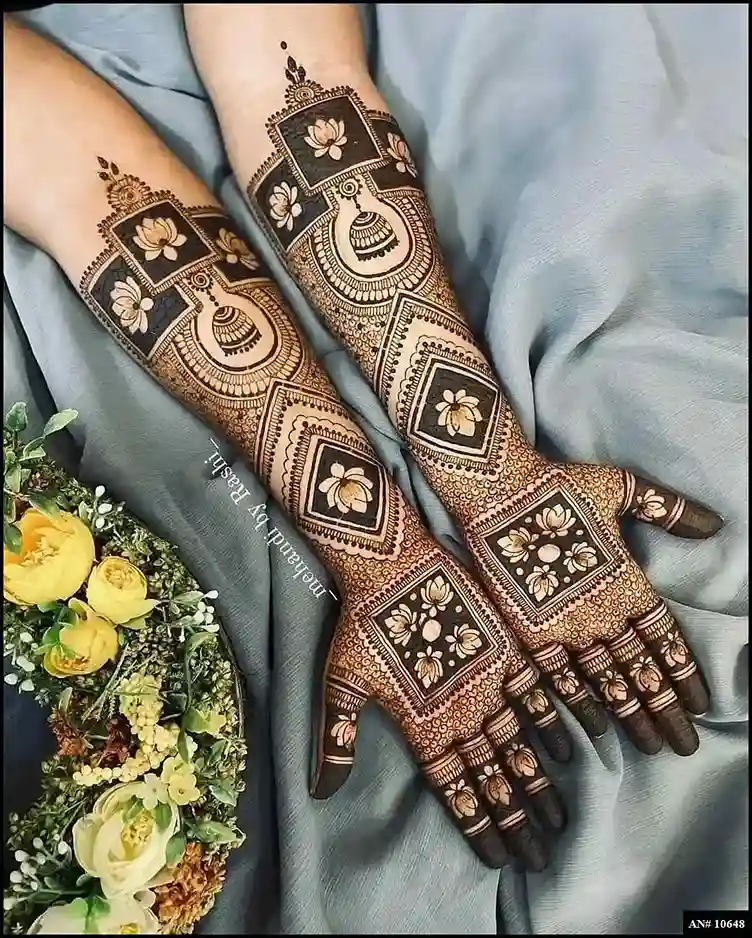 front full hand mehndi design