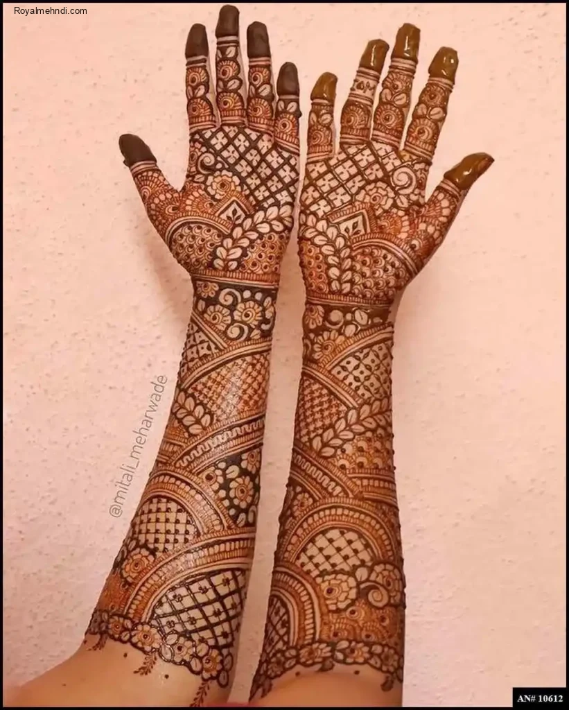 front full hand mehndi design