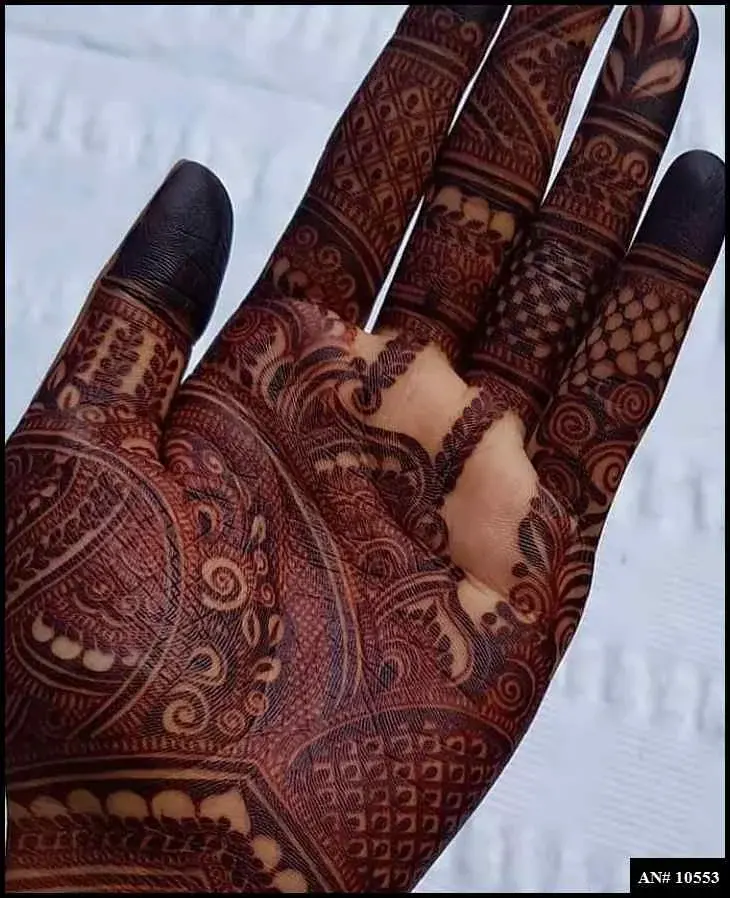 front full hand mehndi design