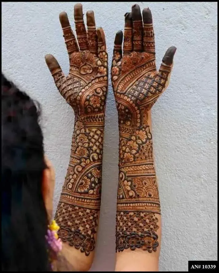 front full hand mehndi design