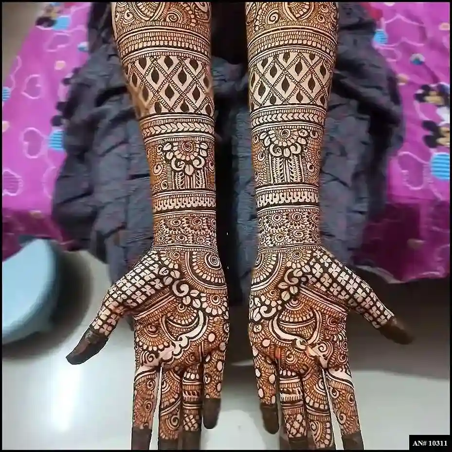 front full hand mehndi design