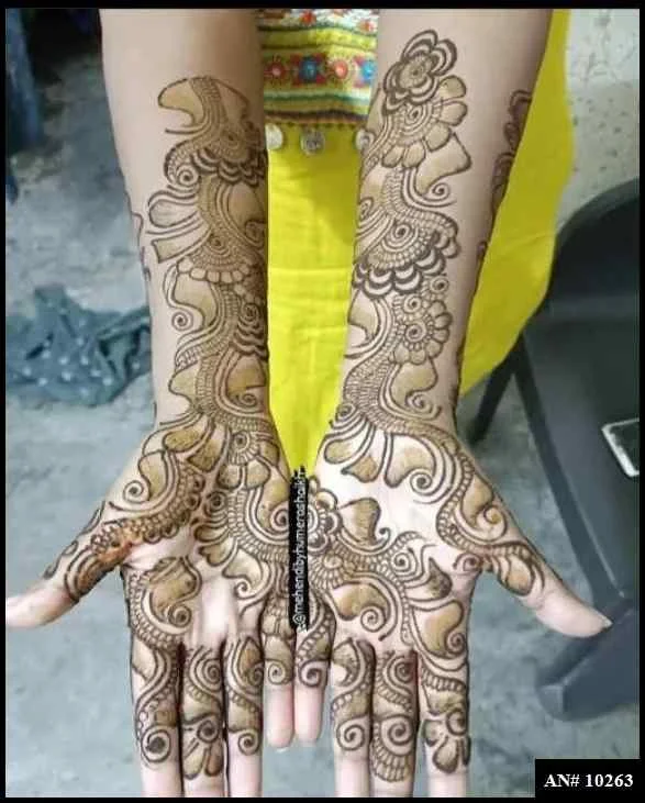 front full hand mehndi design