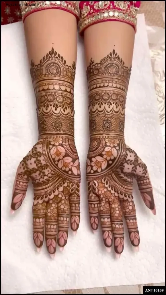 front full hand mehndi design
