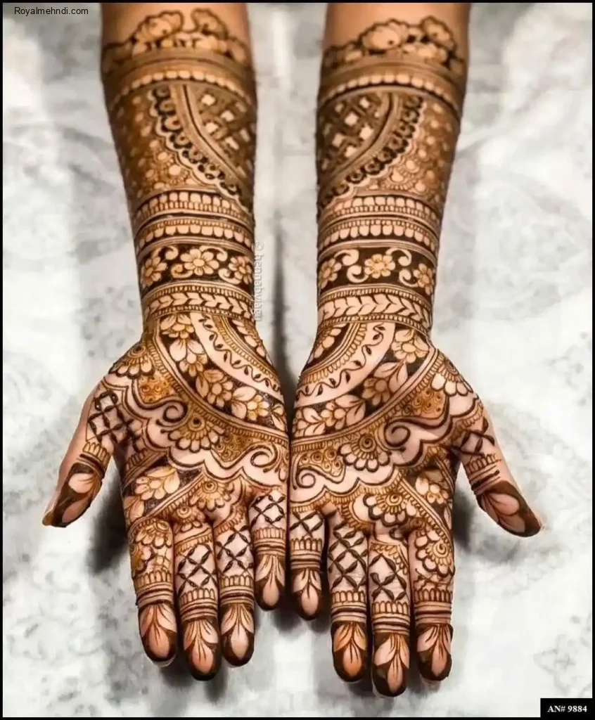front full hand mehndi design