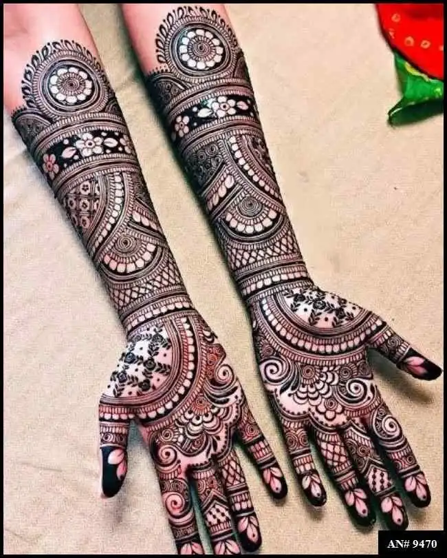 front full hand mehndi design