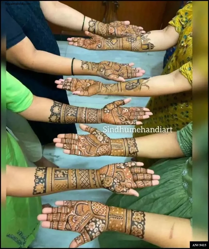 front full hand mehndi design